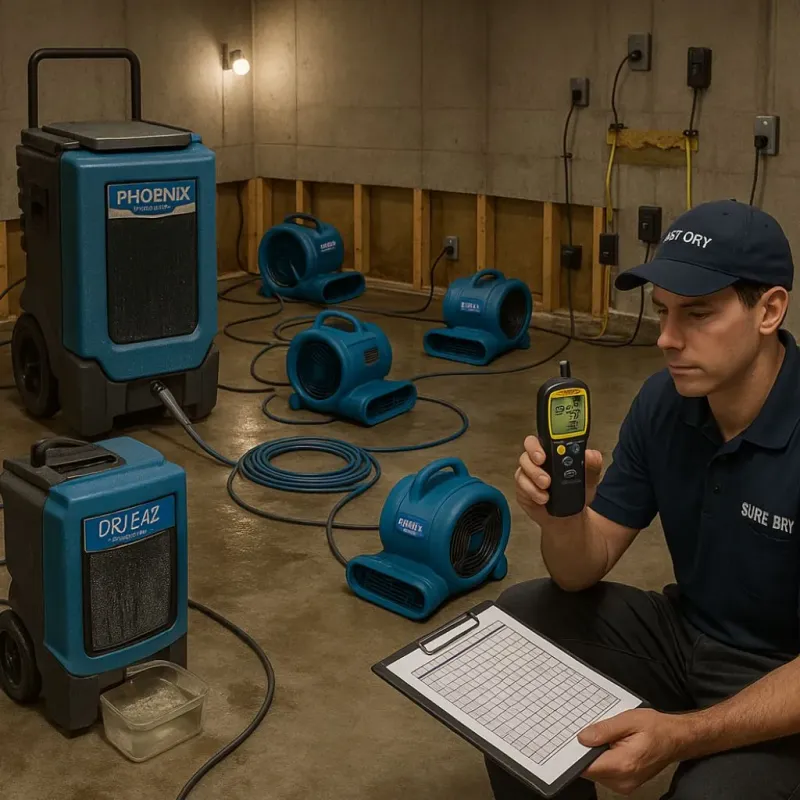 Structural Drying and Dehumidification process in Detroit, MI
